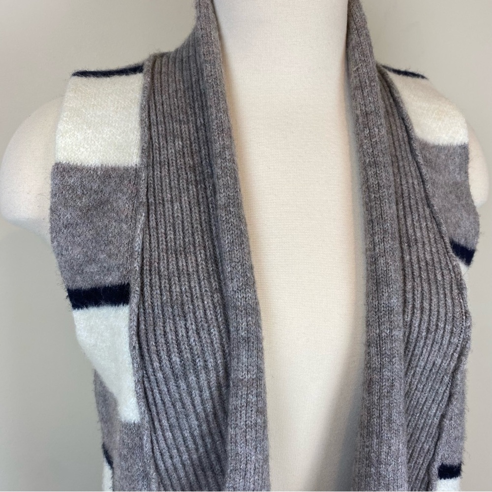 Anthropologie Pencey Sleeveless Cardigan Vest Knee‎ Length Sz S Striped Longline - Picture 5 of 14